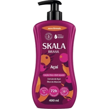 SKALA LOCAO DEO HIDRATANTE EXTRATO ACAI E OLEO DE ABACATE 400ML PUMP