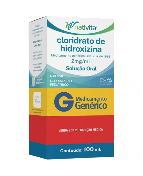 CLORIDRATO DE HIDROXIZINA SUSP 100 ML - GENÉRICO