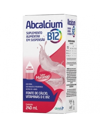 ABCALCIUM B12 240ML MORANGO AIRELA