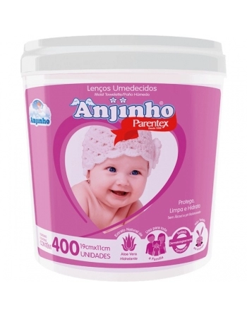 ANJINHO LENÇO UMED BALDE ROSA 400UND PARENTEX