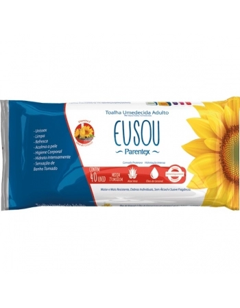 EU SOU TOALHA UMED ADULTO OLEO GIRASSOL 40UND PARENTEX