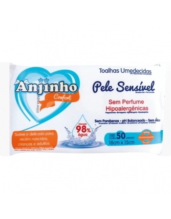 ANJINHO TOALHA UMED PELE SENSIVEL 50UND PARENTEX