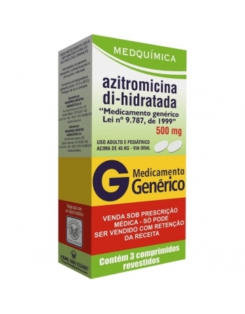 G.AZITROMICINA 500MG 3CPR MEDQUIMICA