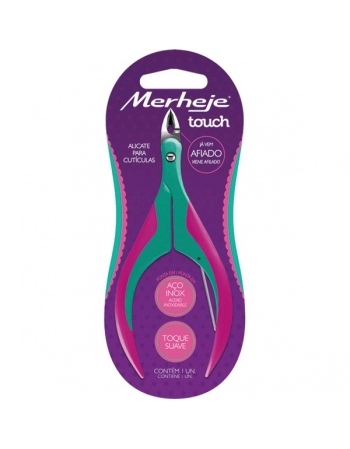 ALICATE P/ CUTICULAS TOUCH VERDE/PINK MERHEJE