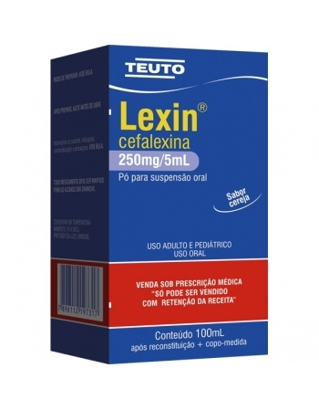 LEXIN SUSP 250MG 100ML CEREJA (CEFALEXINA) TEUTO