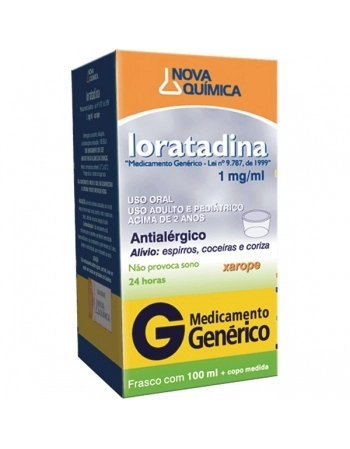 LORATADINA 1MG/ML XAROPE 100 ML - GENÉRICO