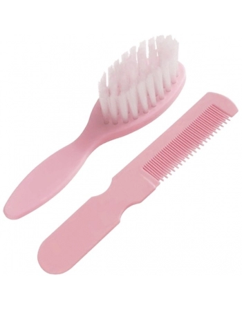 KIT BABY ESCOVA E PENTE ROSA RASKALO