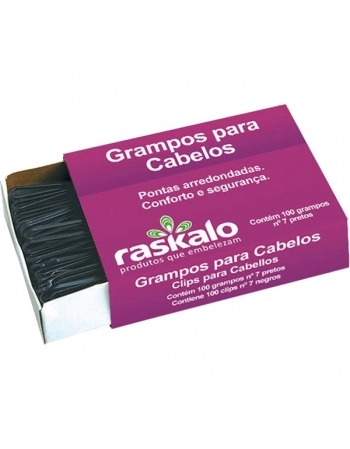 GRAMPO P/ CABELO Nº7 PRETO 100UN RASKALO