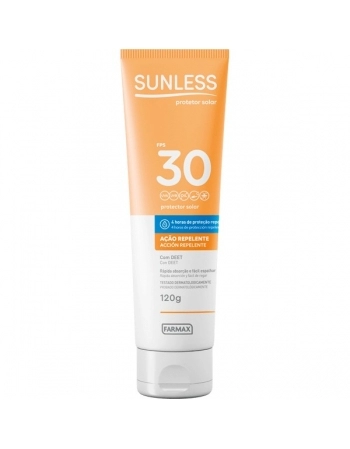 SUNLESS PROT SOLAR C/REPELENT FPS30 120GR FARMAX