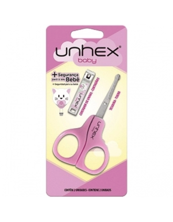 KIT TESOURA + CORTADOR UNHEX BABY ROSA MERHEJE