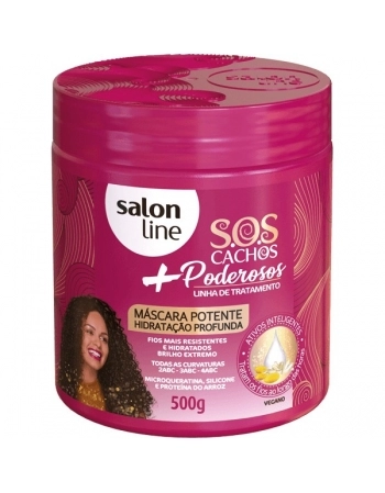 MÁSCARA DE HIDRATAÇÃO SOS CACHOS + PODEROSOS 500G SALON LINE