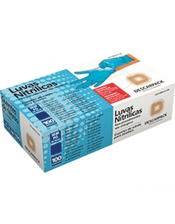 LUVA NITRILICA S/PO AZUL G 100UN DESCARPACK