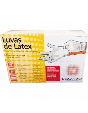 LUVA PROCED LATEX C/PO NAO CIRURG TAM P 100UN DESCARPACK