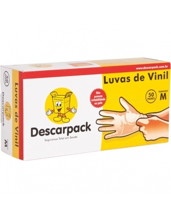 LUVA DE VINIL C/PO TAM G 50 PARES