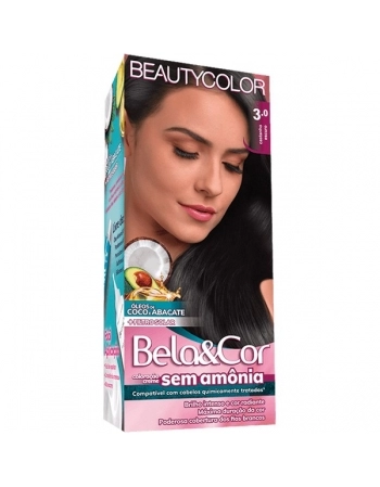 BEAUTY COLOR COL CREME BELA & COR KIT S/ AMONIA 3.0 CASTANHO ESCURO
