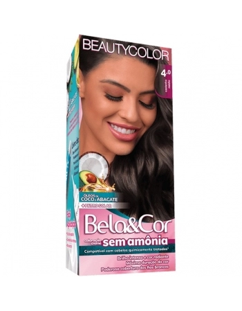 BEAUTY COLOR COL CREME BELA & COR KIT S/ AMONIA 4.0 CASTANHO MEDIO