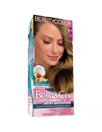 BEAUTY COLOR COL CREME BELA & COR KIT S/ AMONIA 7.0 LOURO MÉDIO