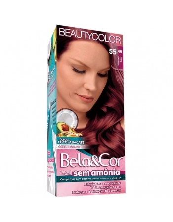BEAUTY COLOR COL CREME BELA & COR KIT S/ AMONIA 55.46 VERMEL FATAL