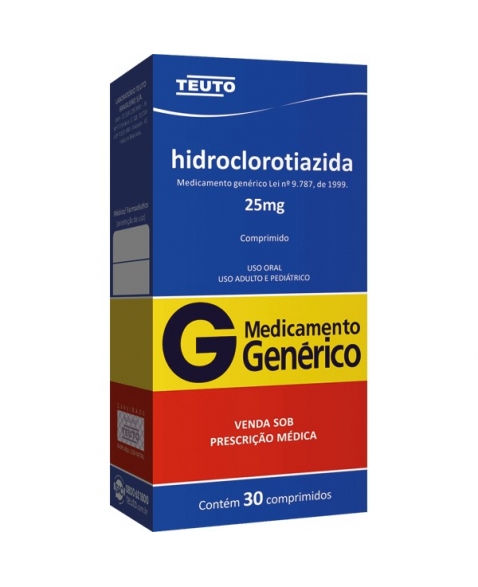 HIDROCLOROTIAZIDA 25MG 30 CPR - GENÉRICO