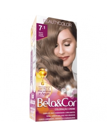 BEAUTY COLOR TINT BELA & COR 7.1 LOURO CINZA MEDIO