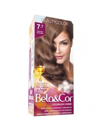 BEAUTY COLOR TINT BELA & COR 7.7 MARROM DOURADO