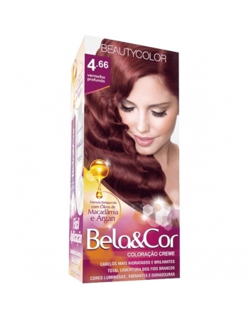 BEAUTY COLOR TINT BELA & COR 4.66 VERMELHO PROFUNDO
