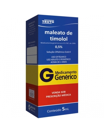 TIMOLOL 0,5% 5ML SOLUÇÃO OFTALMICA - Genérico
