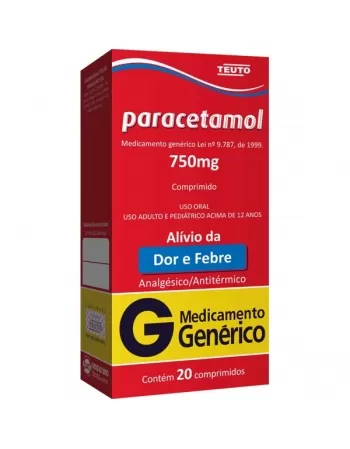 PARACETAMOL 750 MG 20 CPR - GENÉRICO