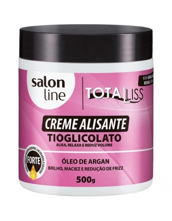 CREME ALISANTE COM OLEO DE ARGAN FORTE ALISA E RELAXA 500GR SALON LINE