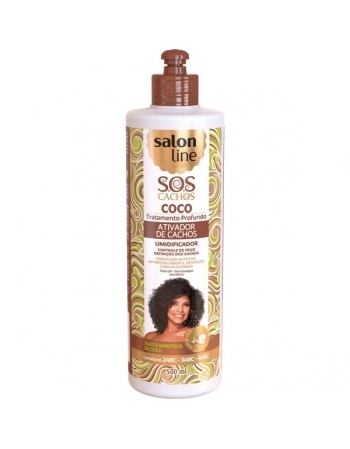 ATIVADOR DE CACHOS SOS CACHOS COCO TRATAMENTO PROFUNDO 500ML SALON LINE