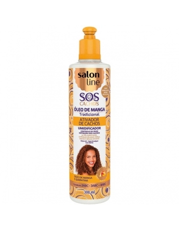 SOS CACHOS ATIVADOR CACHOS OLEO DE MANGA 300ML SALON LINE
