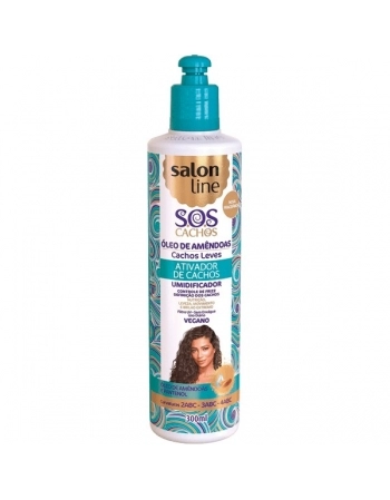 ATIVADOR DE CACHOS SOS CACHOS + LEVES ÓLEO DE AMÊNDOAS 300ML SALON LINE