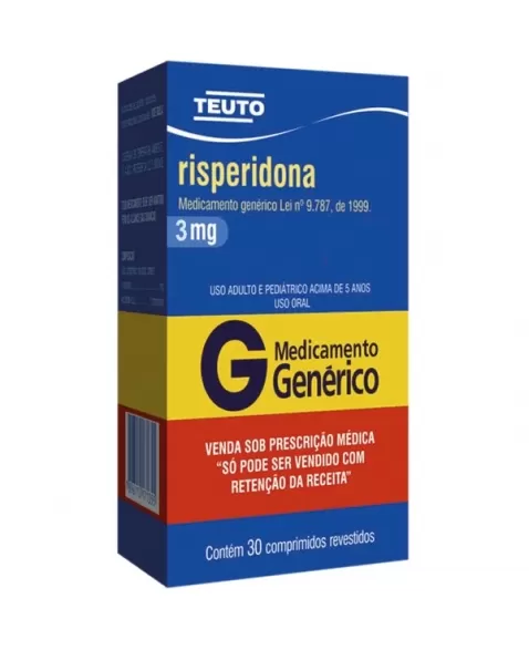 RISPERIDONA (P344) 3 MG 30 CPR REVESTIDO - GENÉRICO