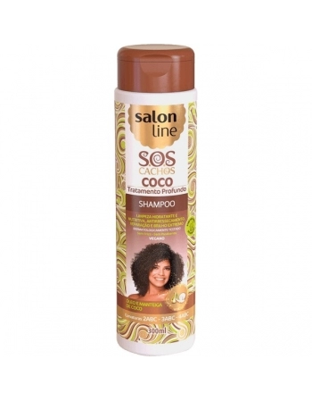 SOS CACHOS SHAMPOO COCO TRATAMENTO PROFUNDO 300ML SALON LINE