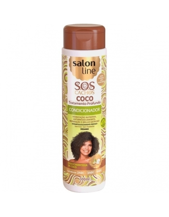 SOS CACHOS CONDICIONADOR COCO TRATAMENTO PROFUNDO 300ML SALON LINE