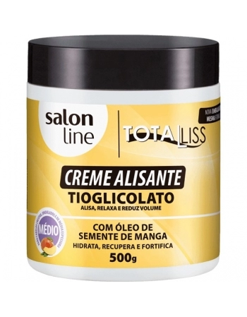 CREME ALISANTE COM OLEO DE SEMENTE MANGA MEDIO ALISA E RELAXA 500GR SALON LINE