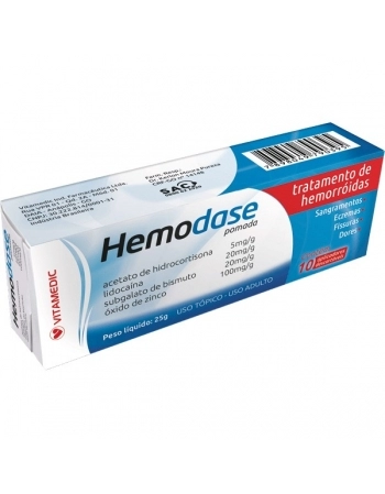 HEMODASE POMADA 25GR 10 APLIC VITAMEDIC