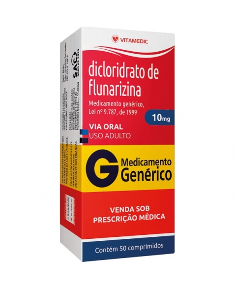 DICLORIDRATO DE FLUNARIZINA 10MG 50 CPR - GENÉRICO