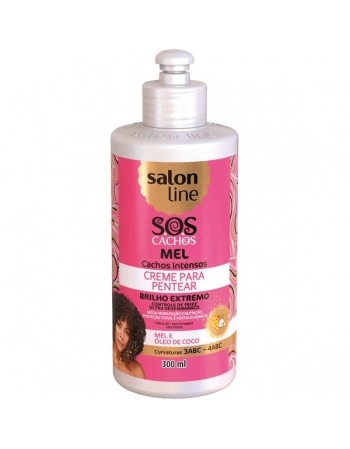 SOS CACHOS CREME PENTEAR MEL E OLEO ARGAN 300GR SALON LINE