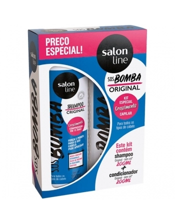 SOS BOMBA KIT SHAMP/CONDIC CRESCIMENTO 200ML SALON LINE