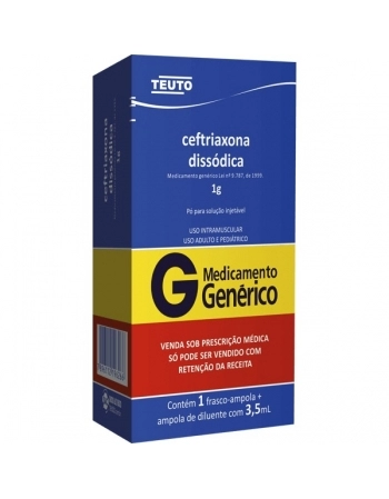 CEFTRIAXONA 1G IM PO SOL 1 AMP 3,5ML - GENÉRICO