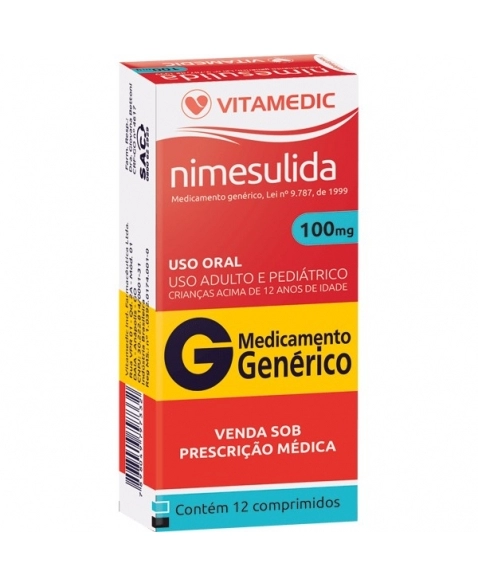 Nimesulida EMS 100mg, caixa com 12 comprimidos