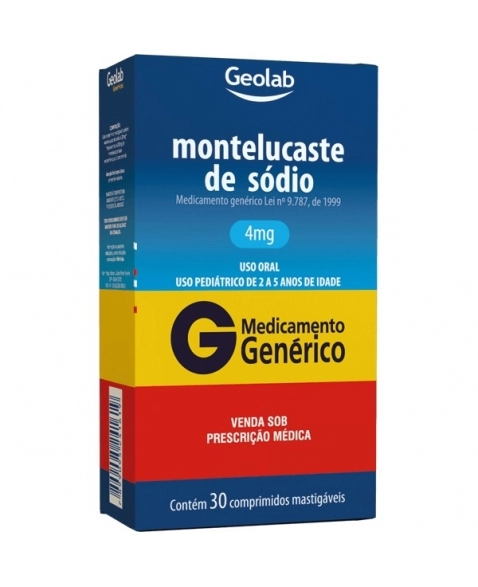 MONTELUCASTE 4MG CX C/30 COMP MAST - GENÉRICO