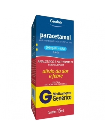 G.PARACETAMOL GTS 200MG 15ML (SABOR LARANJA) GEOLAB