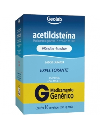 ACETILCISTEINA 600 MG GRAN CX C/ 16 ENV - GENÉRICO