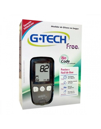KIT MEDIDOR GLICOSE G-TECH FREE 1 COMPLETO