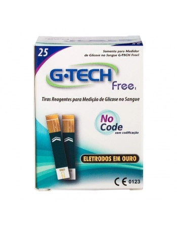 TIRAS REAGENTES G-TECH FREE 1 FRASCO COM 25 TIRAS