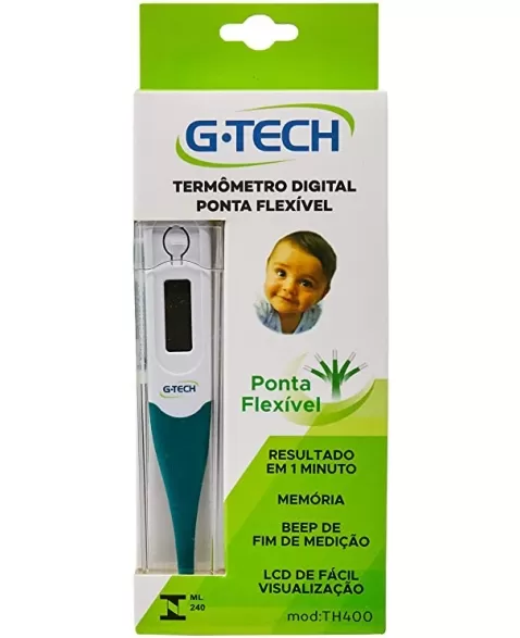 TERMOMETRO CLINICO DIGITAL G-TECH MODELO TH 400 COM SELO