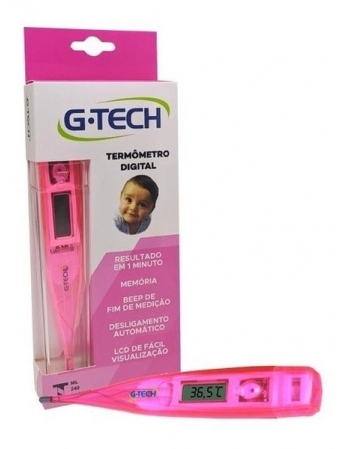 TERMOMETRO CLINICO DIGITAL G-TECH MODELO TH 150 ROSA C/ SELO
