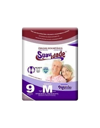 FRALDA DESC. GERIATRICA SUAVIDADE PREMIUM M 9UN DIGUINHO